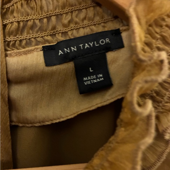 Ann Taylor Mustard Ruffle Blouse - Picture 3 of 4
